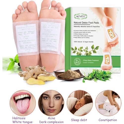 10 pieces ALIVER Detox Foot Patches Pads Body Toxins Feet Slimming Cleansing Toot Care Tool