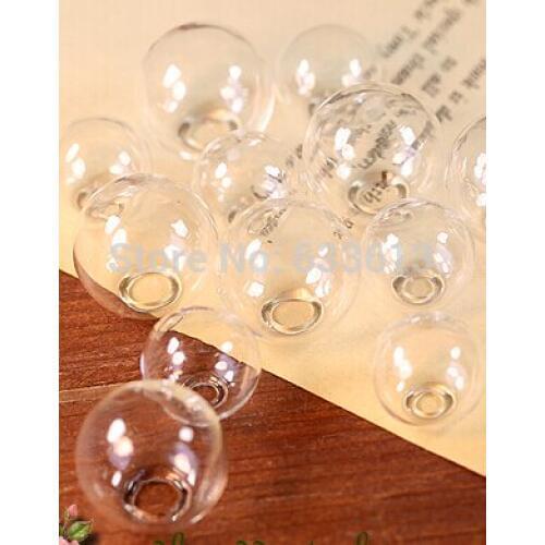 100pcss/lot 18x5mm 18diameter 5mm opening transparent glass globe bubble glass bottle glass vial pendant jewelry accessory
