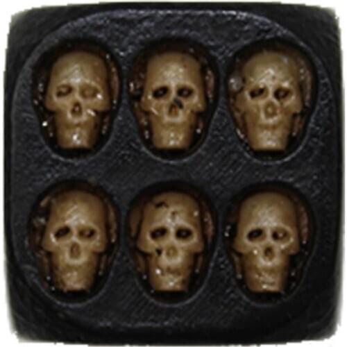 3D Skull D6 Dice Decorative Black Skull Dice of Death 0.7 inch Each Set of 20 Vintage Skeleton Party Game Sets