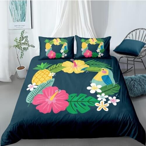 3D Duvet Cover Sets Bedding Set Comforter Covers Pillow Covers King Queen Full Double Size Flower and Bird Custom Bed Linens