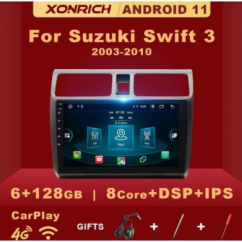 2Din Android 11 Carplay Car Multimedia Radio For Suzuki Swift 2003-2005 2006 2007 2008-2010 DSP Navigation IPS 4G Wifi 6GB 128GB