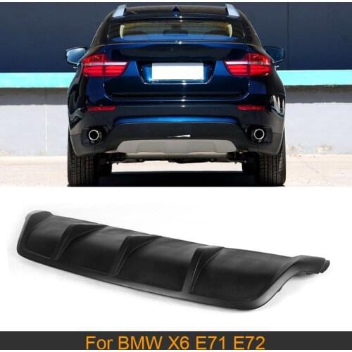 X6 Rear Bumper Diffuser Lip Spoiler for BMW X6 E71 E72 2008 - 2014 xDrive 35i 50i Black FRP Bumper Diffuser Lip Spoiler