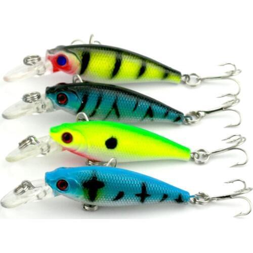 Big Sale 4pcs/lot Mini Minnow Fishing Lures Plastic Hard Fishing Hooks Top Water Crankbait Bass Fishing Wobblers 6.5cm 5g