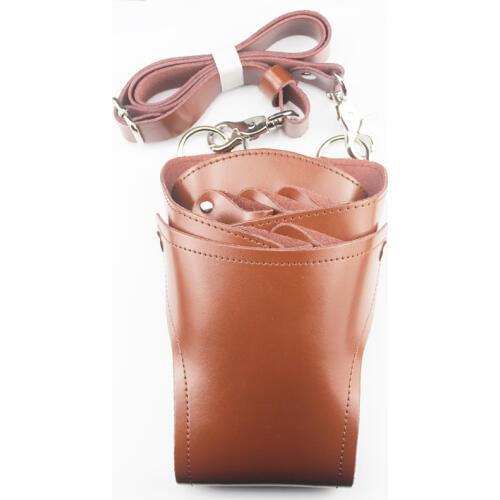 Upscale Genuine Leather shears bag cut hair scissors case Waist Belt barber packet Salon Holster hairdressing scissors kit case