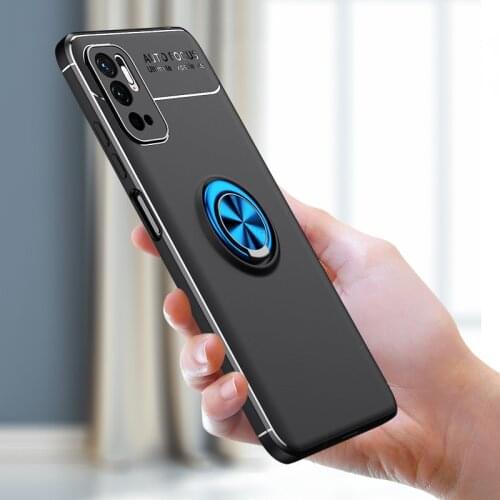 For Xiaomi Redmi Note 10 5G Case Ring Holder Soft Matte Silicone Shockproof Back Cover Phone Case For Xiaomi Redmi Note 10 5G