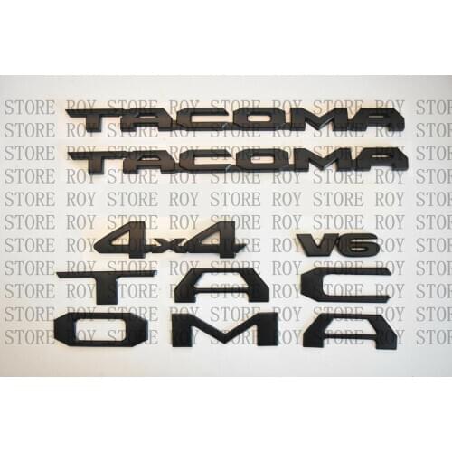 For 16-18 Tacoma Tag MATTE Black Door Emblem Decal Badge Nameplate 10 pcs