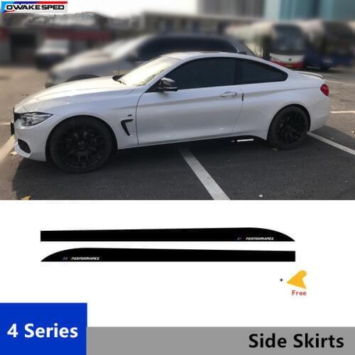 For BMW 4 series F32 F33 ///Performance X2 Door Side Skirts Decal Car Body Carbon Fiber Sticker Sport Racing Styling