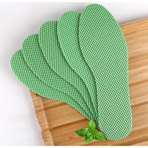 5 Pairs Mint Deodorant Insoles Health Light Weight Shoes Pad Absorb-Sweat Breathable Mesh Cloth Sports Insert Men Women