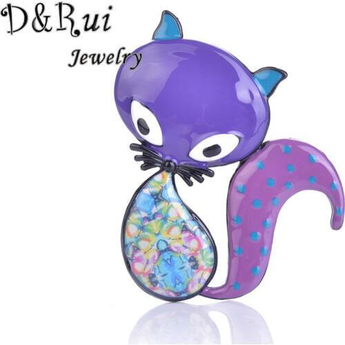 Enamel Fox Brooch For Women Cute 2019 New Enamel Girl Brooches Pins Dress Accessories Kid Gifts Cute Jewelry Pin Hot Sale Brand