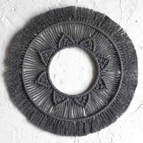 Ins Macrame Mirror Decoration Dark Style Home Decoration Bohemian Woven Handmade Wall Tapestry