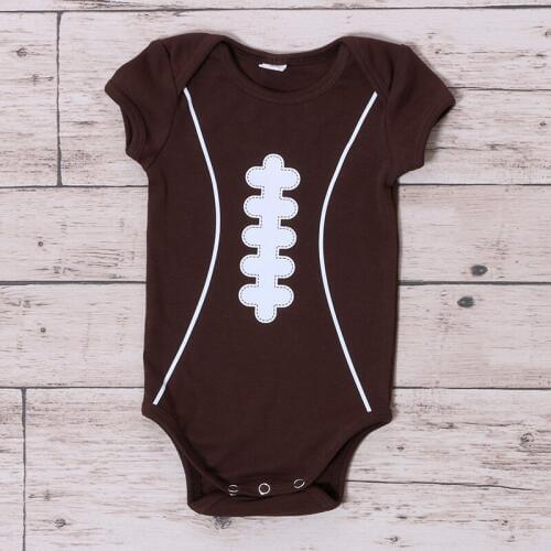Kaiya Angel Brown America Football Cotton Bodysuit Coffee Newborn Bodysuit Toddler Clothes Wholesale Baby Girl Bodysuit 5pcs/lot