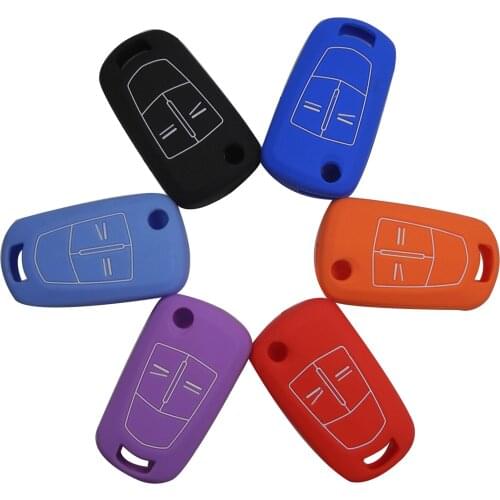 Kutery Silicone Rubber Car Key Cover Case For Opel/Vauxhall Astra H zafira B Remote Key Protecor 2Buttons