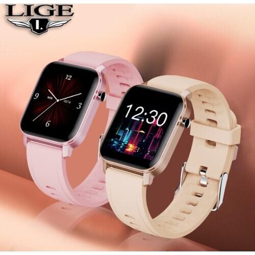 LIGE New Women Smart Watch IP68 Waterproof 1.4" Full Touch Screen Heart Rate Sport Fitness Smartwatch Woman For Xiaomi Huawei