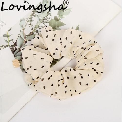 LOVINGSHA Dots Hair Accessories For Women Girl Scrunchies Ladies Hair Tie Lady Female Ponytail Hair Holder Rope ATC078