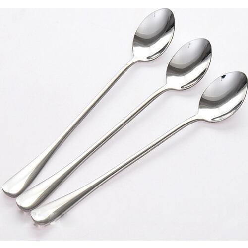 2 Pcs Lovely Mulit Function Long Handled Stainless Steel Delicate Students Stirring Korean Tableware Icecream Spoon