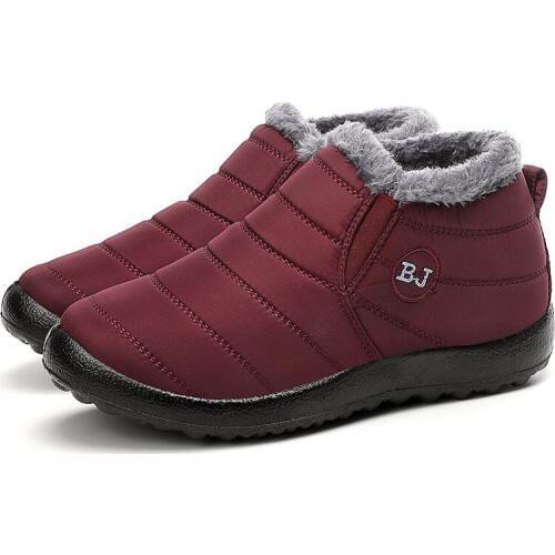 New Fashion Men Boots 2019 Men Winter Shoes Fur Winter Snow Boots Plush Antiskid Bottom Keep Warm Waterproof Boots Plus Size