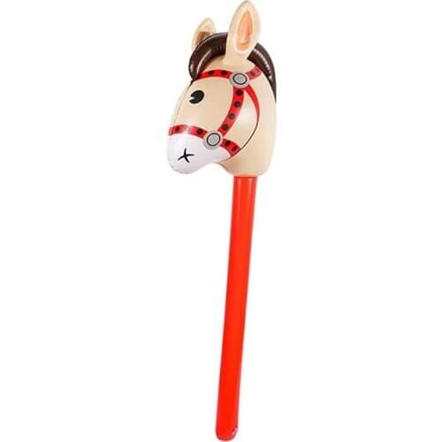 Inflatable Horse Heads Cowgirl Stick PVC Balloon Outdoor Educational Toys Gifts