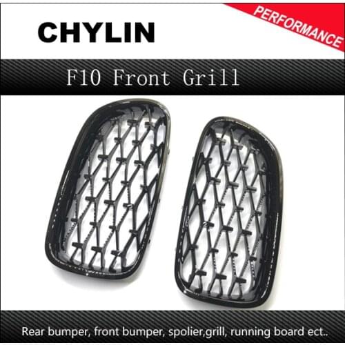 Newest Diamond Style 2010-2016 One Pair Abs 5 Series F10 Mesh Grill for Bmw F10 F11 F18 Car Front Grill