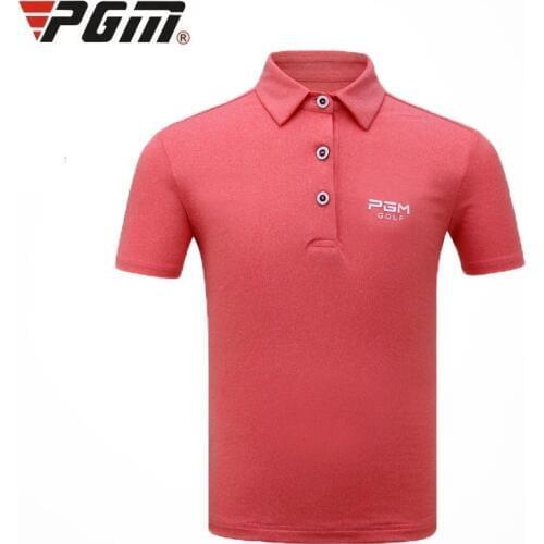 PGM Golf T Shirt for Children Boys Summer Short Sleeve Breathable Shirt Teenager Quick Dry Anti-sweat Sport Shirt D1069