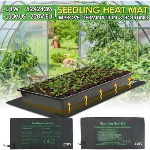 24*52cm Seeding Heat Mat Plant Growth Heating Mat Waterproof Mat Garden EU/AU/UK/US Plant Heat Seed Supplies Germination Se C3Z0