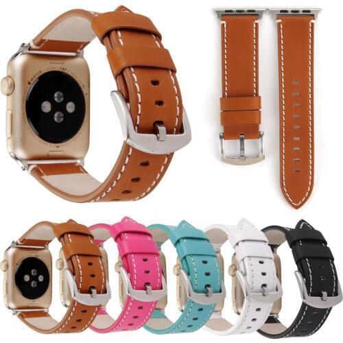 Luxury Real Leather Watch Band for Apple Watch iWatch Series 1 2 3 Strap Cowhide Genuine Leather Band Bracelet 42mm 38mm