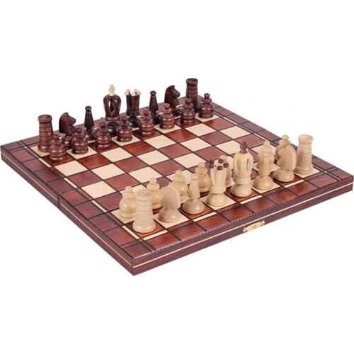 Solid wood chess suit portable folding chess gift collection