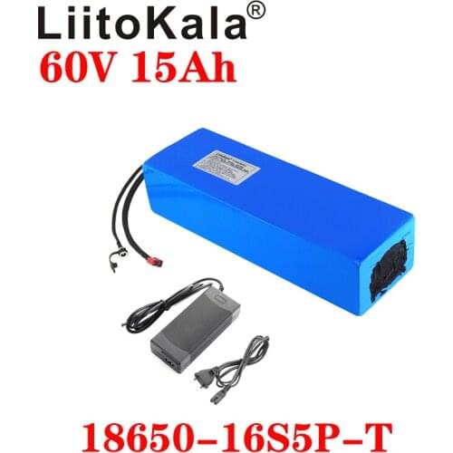 LiitoKala E-bike battery 60V 15Ah 18650 16S5P li-ion battery pack bike conversion kit bafang 1000w BMS High power protection