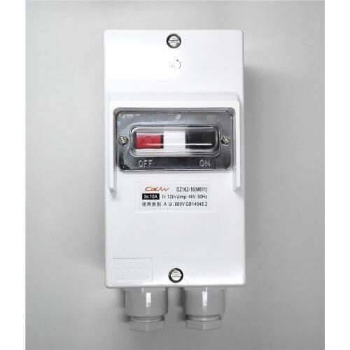 Waterproof switch High pressure wash the car Motor Protective 3 Pole 6.3A10A16A Adjustable Switch Circuit Breaker Waterptoof Box