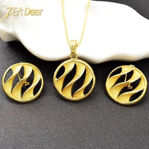 Diana baby Jewelry Ethnic Jewelry Sets Women Earrings Necklace Pendant Dubai Fashion Round Jewelry For Wedding Jewelry Findings