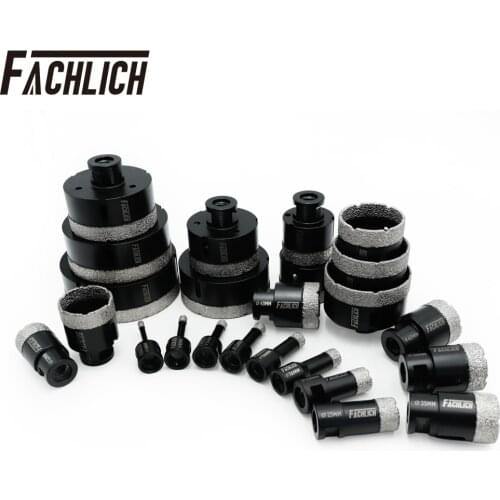FACHLICH Dry Vacuum Brazed Diamond Drilling Core Bits Ceramic Tile Hole Saw Professional Quality Drill Bits Granite Marble Stone