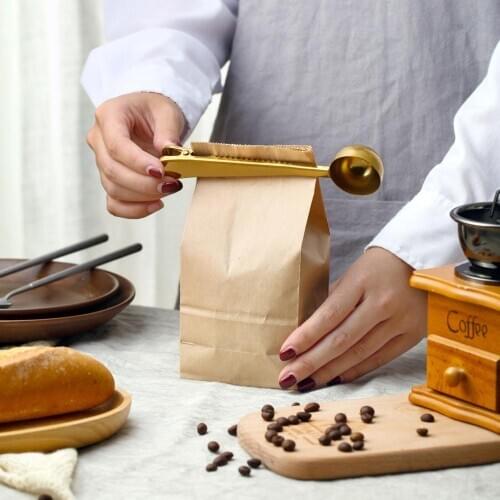 1PC Stainless Steel Teaspoon Household Food Bag Sealing Clip Kitchen Coffee Tea Milk Powder Spoons