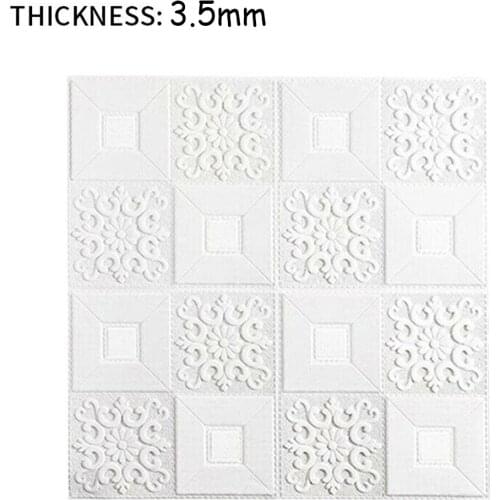 10pcs 3D Tile Carved Wall Sticker Waterproof Foam Panel Brick Stickers Bedroom Kids Room Brick Papers Home Decor
