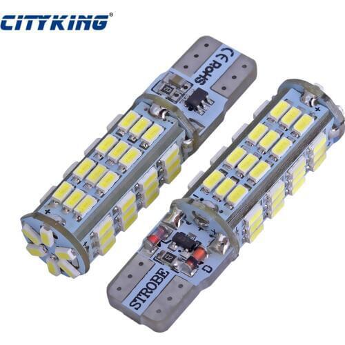 10 x T10 led Flash W5W t10 54led 3014 smd Car light with Two modes of Operation t10 smd car strobe light white