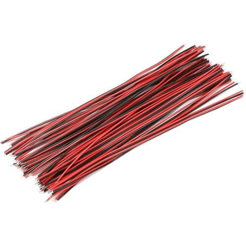100pcs Red Black Parallel Wire 80mm 150mm LED Jumper Wire Electronic Connecting Welding Wire Double-head Tinned Abreast Cable