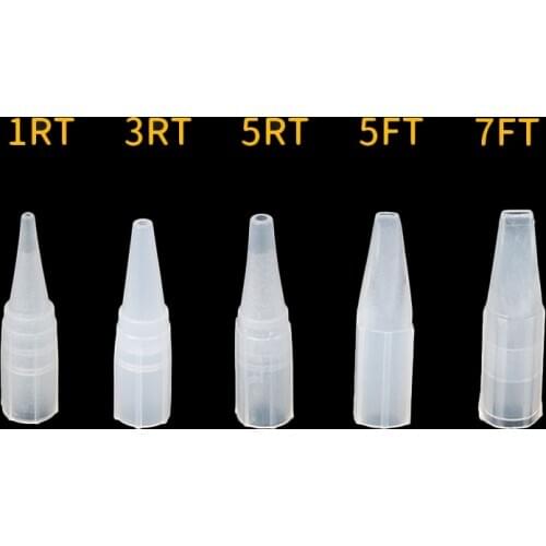 1000 pcs Big Disposable Tattoo Needle Cover 1R 3R 5R 5F 7F Permanent Makeup needle Tips Tattoo Needles Nozzle Free Shipping