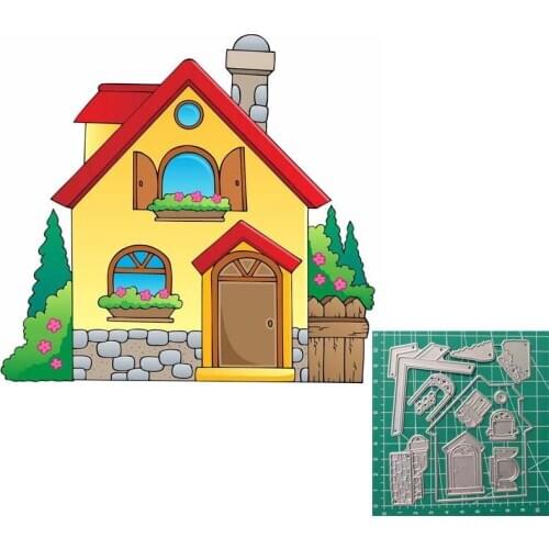 106mm*96mm Spring Metal Cutting Dies House Scrapbooking Photo Album Embossing Paper Cards Making