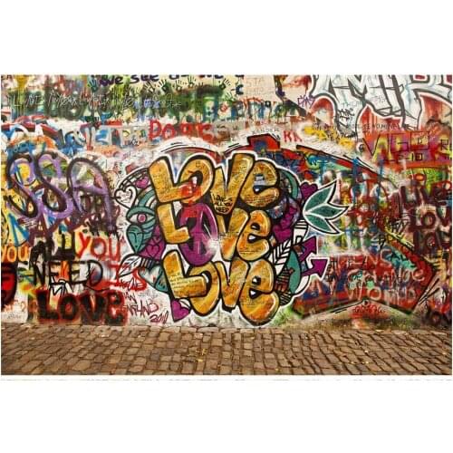 3d wallpaper Custom 3d murals wallpaper for walls 3 d Retro LOVE street graffiti wall landscape murals TV wall home decoration