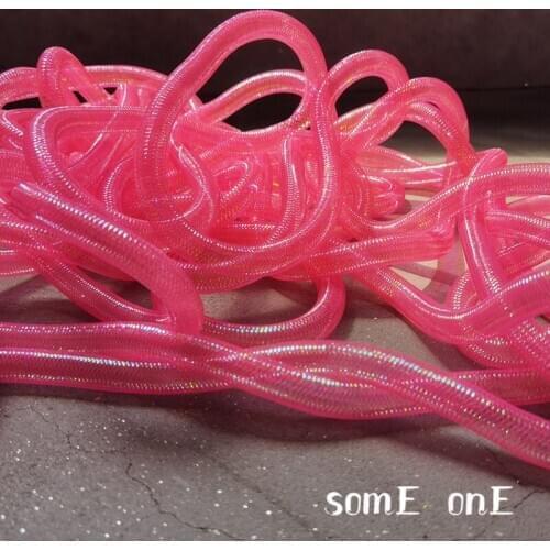 Elastic Tube Accessories Laser Peach red Free Twist Shap DIY Wedding Artwork Decor Modelling Design Handmade Designer Fabric