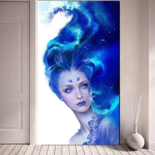 Large size full square/round 5D DIY diamond painting Beautiful woman in sea waves hair Embroidery Pattern mosaic home decor