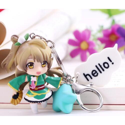 Anime Love Live Cute Kawaii Keychain PVC Figure Key Chain Collectible Model Toy