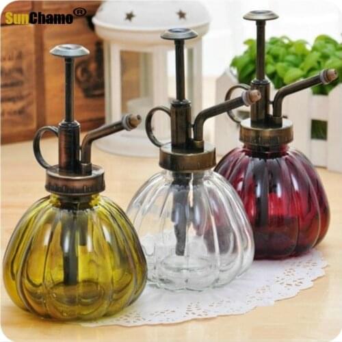 Gardening Plant Watering Cans Retro Antique Copper Kettle Small Watering Can Pumpkin Glass Gardening Water Cans Garden Supply