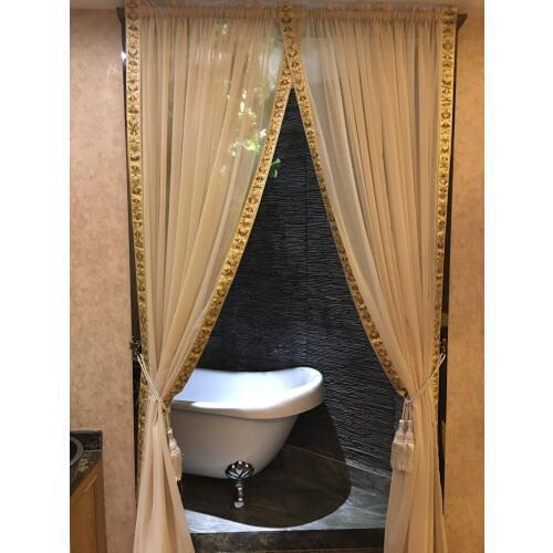 WhiteTexture American Country Style Decorative Cloth Curtain French Tulle Curtains For Living Room Cortinas Sheer Tulle