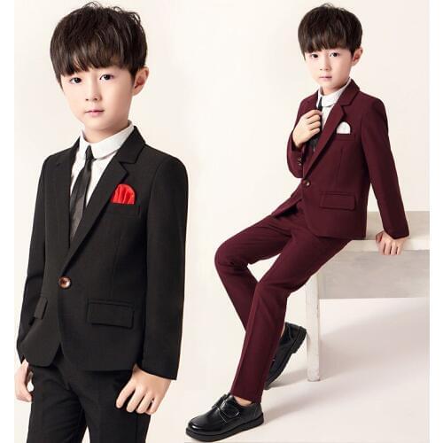 Childrens Wedding Formal Dress Suits Setss Flower boys Blazer Pant Outfits Kids Birthday Party Piano Performance Cosutme