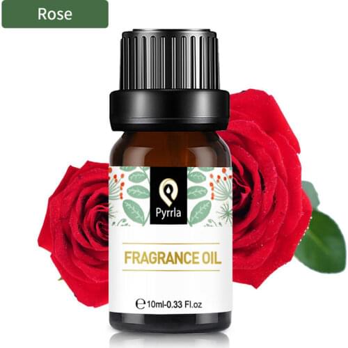 Pyrrla 10ml Rose Essential Oil For Aromatherapy Diffuser Flower Fruit Essential Oils Eucalyptus Bergamot Angel Fragrance Oil