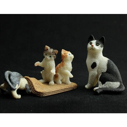 4pcs/set Animal Pets Model Cute Playing Cats Kitten Figures Collectible Figurine Kids Educational Toys Children Action Figures