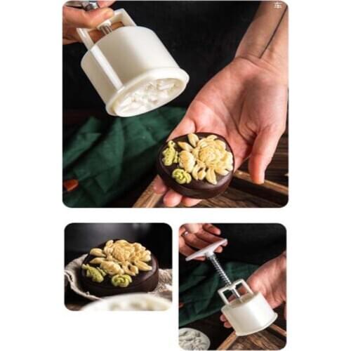 75g Mooncake Mold 3D Flower&Shell Design Cookie Stamp DIY Moon Cake Mold