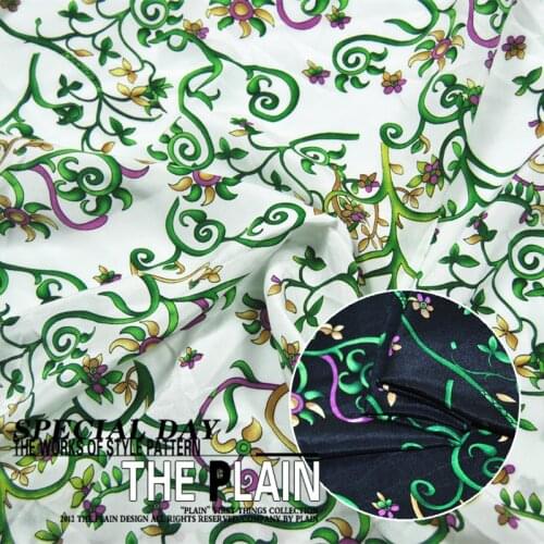 LEO&LIN Black color 100% silk crepe de chine rattan spring summer dress shirt fabrics (1 meter)