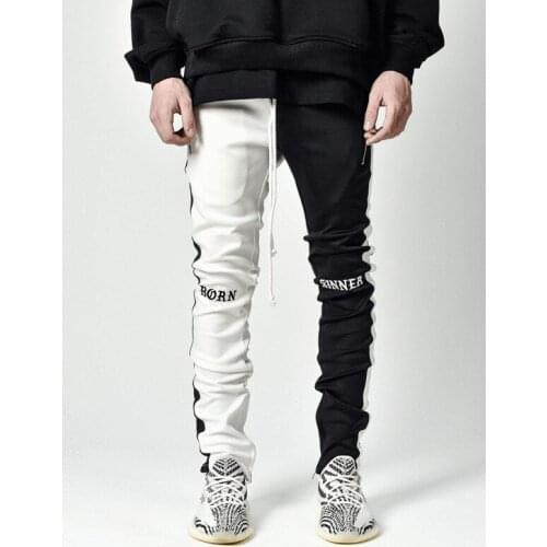 Mens sports slim color block hip-hop casual trousers joggers men mens hip hop clothing