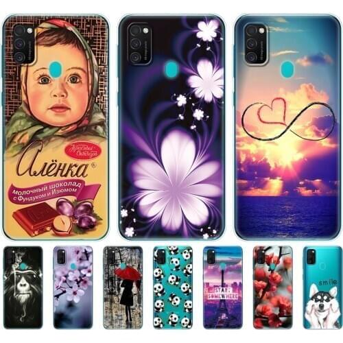 For Samsung M21 Case cover 6.4" Soft Silicon coque For Samsung Galaxy M21 M 21 SM-M215FZGUSER m215 Bumper Funda Painted Shells