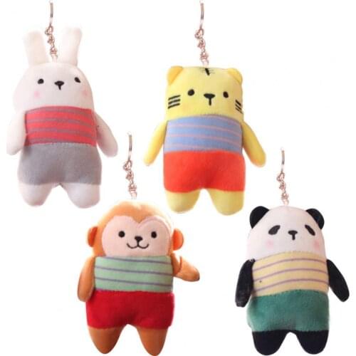 Plush Pendant Cartoon Style Soft Assorted Stuffed Animal Doll Keychain For Bags Creative Fashion Cool Car Accessories Pendant
